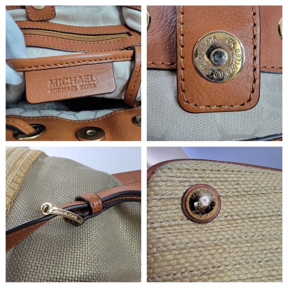 Michael Kors Raffia Bucket Crossbody Bag - Picture 4 of 10